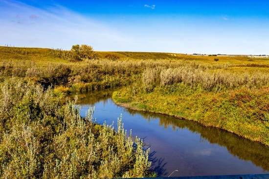 A river flowing through a prairie in Alberta.
